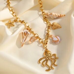 Octopus Ocean Charm Necklace – 18K Gold Plated